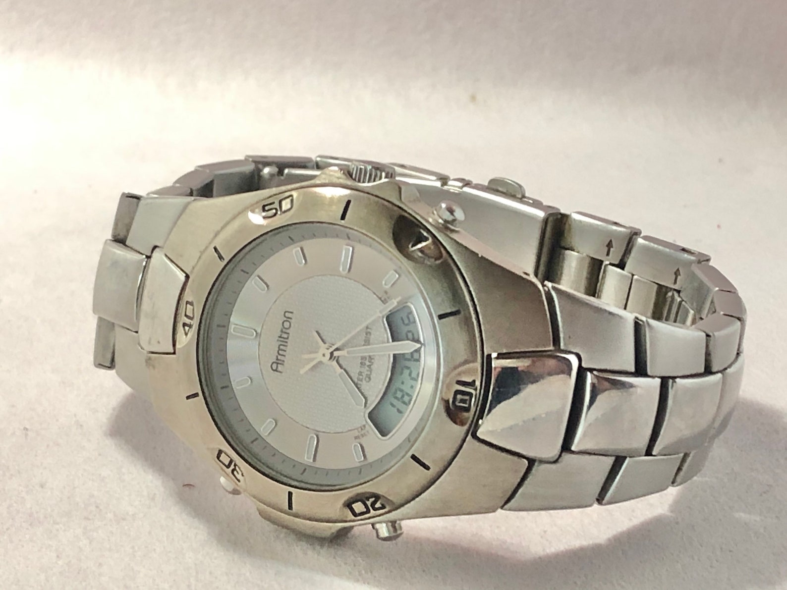 Armitron Chronograph Mens Watch Waterproof New Battery Etsy