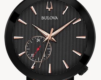 Bulova Latin Grammy Edition, Black Dial Two-Tone Men’s Watch 98A188