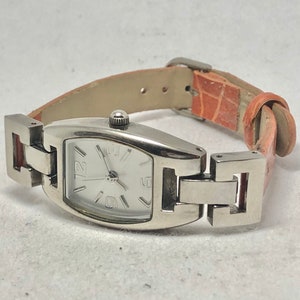 Retro Ladies Watch, Light Brown Vinyl Band, New Battery image 1