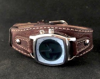 Modern Urban Rare Analog/Digital Fossil with Brown Genuine Leather & Blue Sapphire Glass, 2 New Batteries!