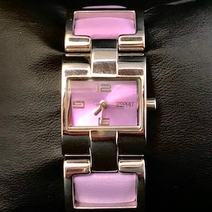 Purple High Fashion Micro Espirit Ladies Watch, Purple Leather Band, New Battery!