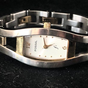 Sleek Two-Tone F2 Fossil Ladies’ Watch, New Battery