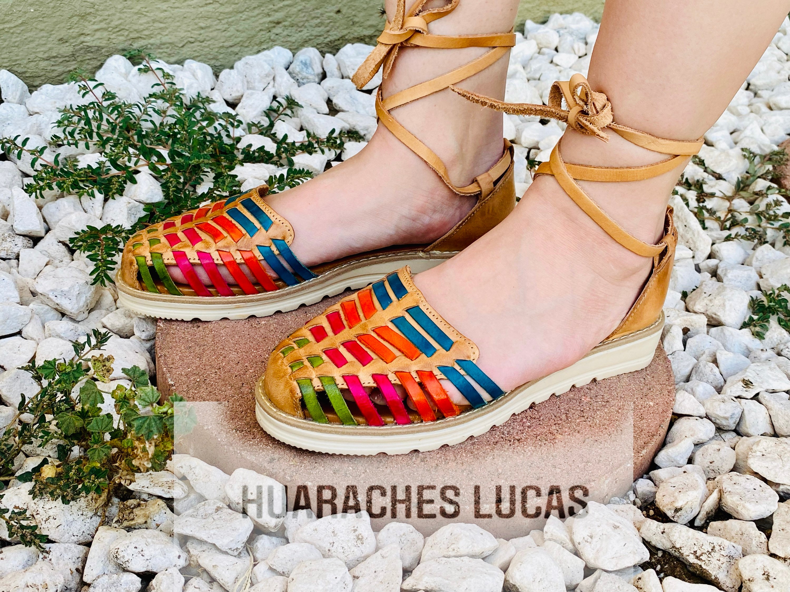 Sandalias Mexicanas Huarache Amarillas Mujer Huaraches Artesanales