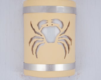 Beachy Crab, Stainless Steel Bands, Tan Color is a 9" Open Top