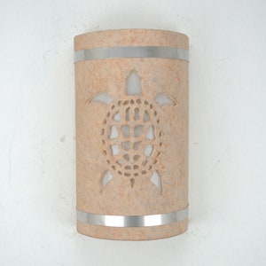 Sea Turtle Outdoor Ceramic Wall Sconce-Coastal Beach Decor Lighting-Made in USA-Beach Light for Indoor/Outdoor-Open Top Beachy Light