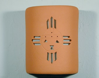 Terracotta Sunface Wall Sconce: Southwestern 9" Indoor/Outdoor Lighting