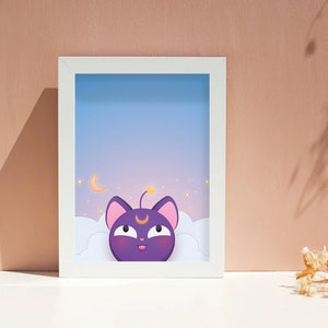 Luna P Art Print: Kawaii Sailor Moon-Inspired Decor (5x7)