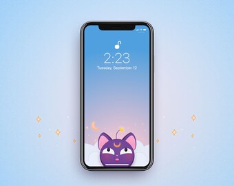Cute Sailor Moon Luna P Light Iphone Wallpaper Iphone Etsy