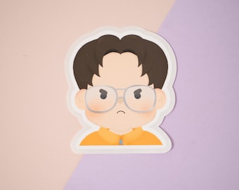 Dwight Schrute - Weatherproof Matte Dwight Character Sticker (~2in)
