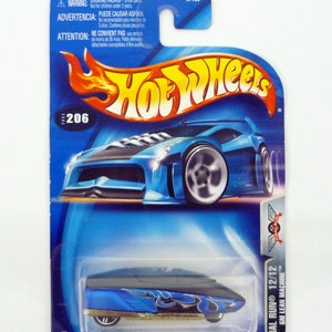 Hot Wheels GM Lean Machine #206 Final Run 12/12 Blue Die-Cast Car 2003