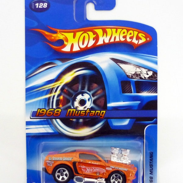 Hot Wheels 1968 Mustang #128 Orange Die-Cast Car 2006