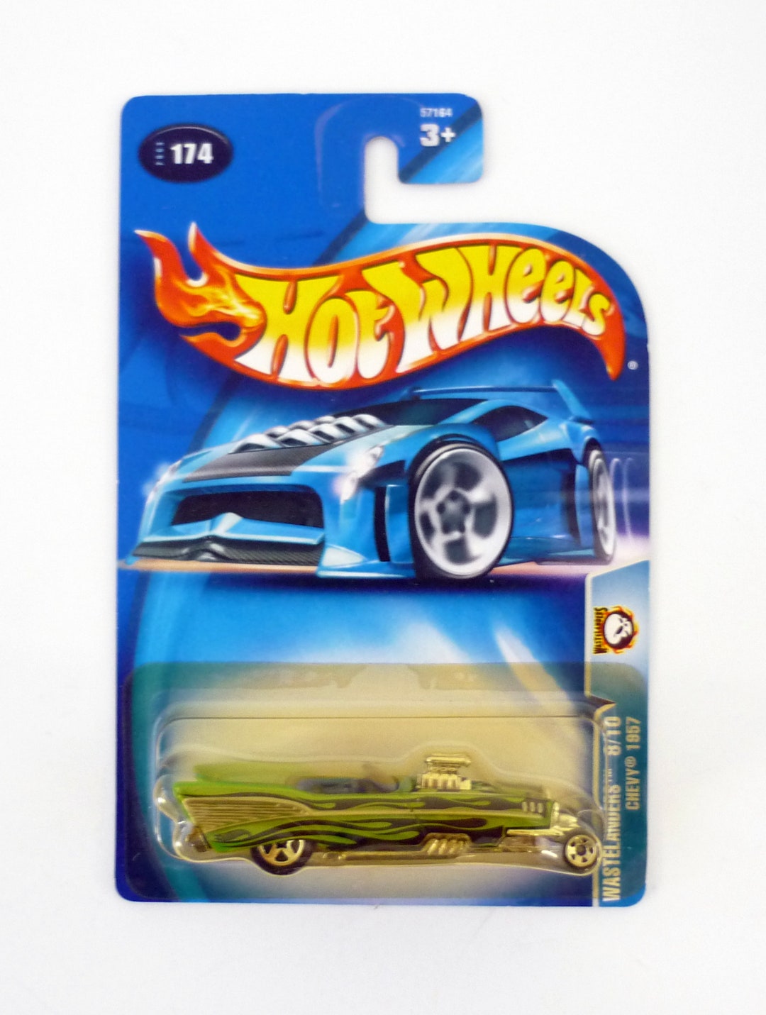 Hot Wheels Chevy 1957 #174 Wastelanders 8/10 Green Die-cast Car