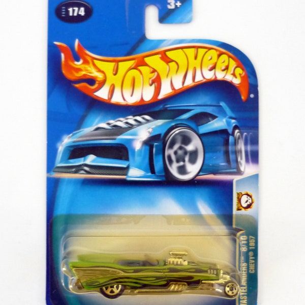 Hot Wheels Chevy 1957 #174 Wastelanders 8/10 Green Die-Cast Car 2003