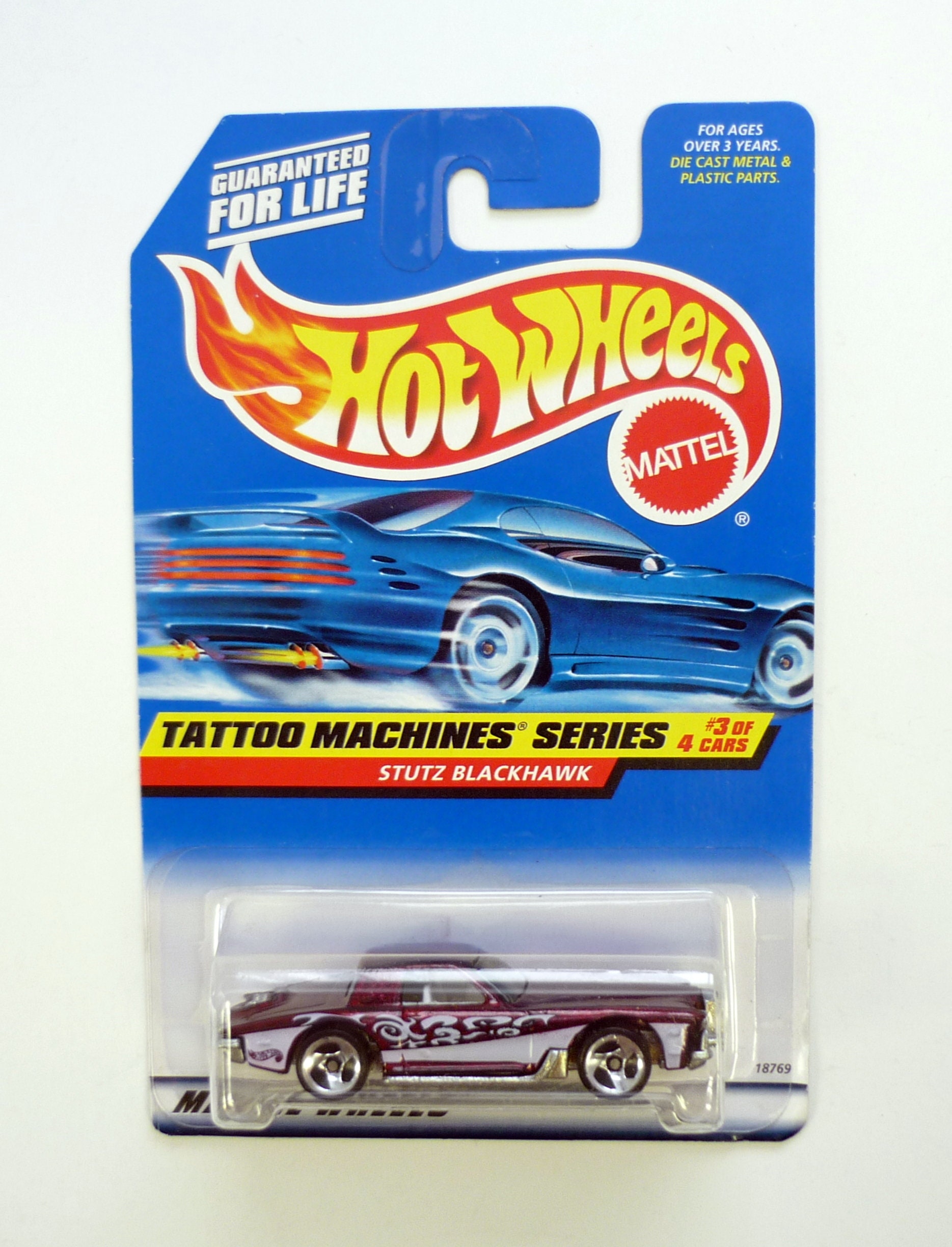 Hot Wheels Stutz Blackhawk #687 Tattoo Machines Series 3/4 Red Die