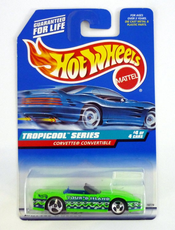 Hot Wheels Corvette Convertible #696 Tropicool Series #4/4 Yellow Die-Cast  1998