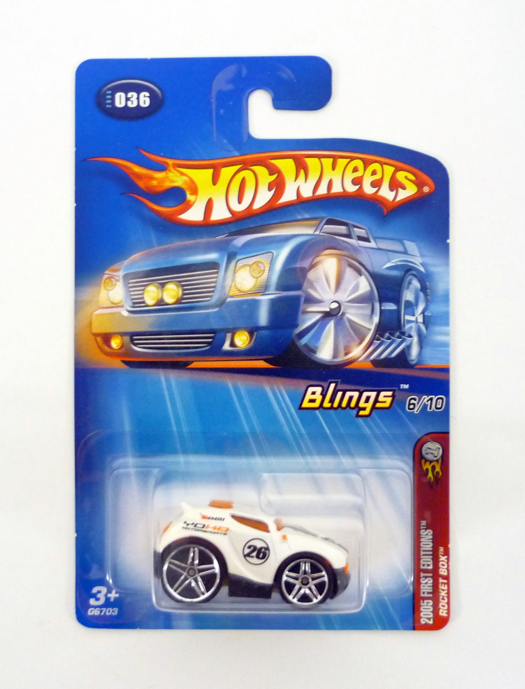 Hot Wheels Rocket Box #036 Blings 6/10 White Die-cast Car 2005 - Etsy