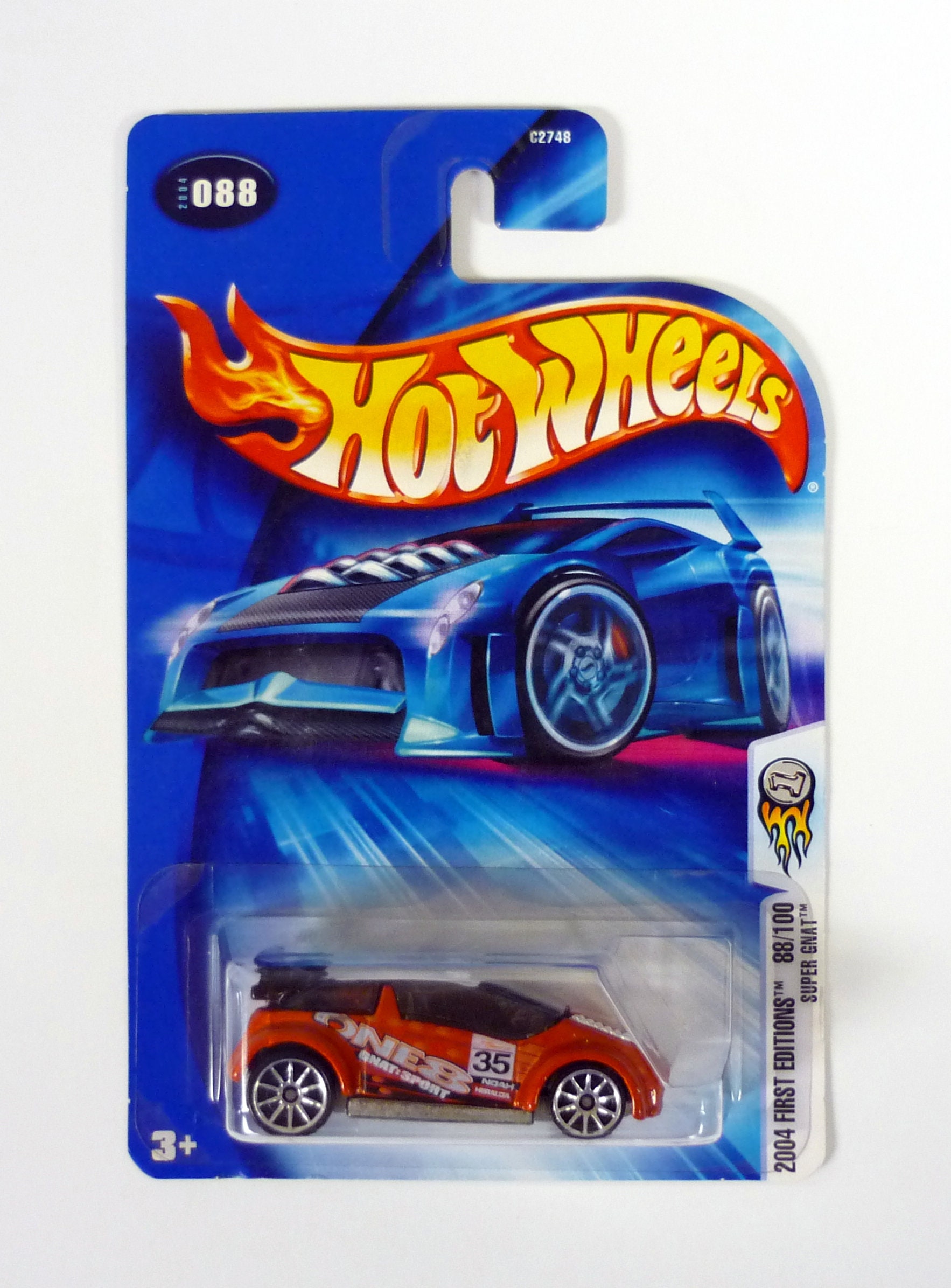 Hot Wheels Super Gnat 088 First Editions 88 100 Orange Die Cast Car 2004