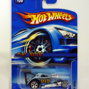 Hot Wheels Fiat 500C #126 Blue Die-Cast Car 2006