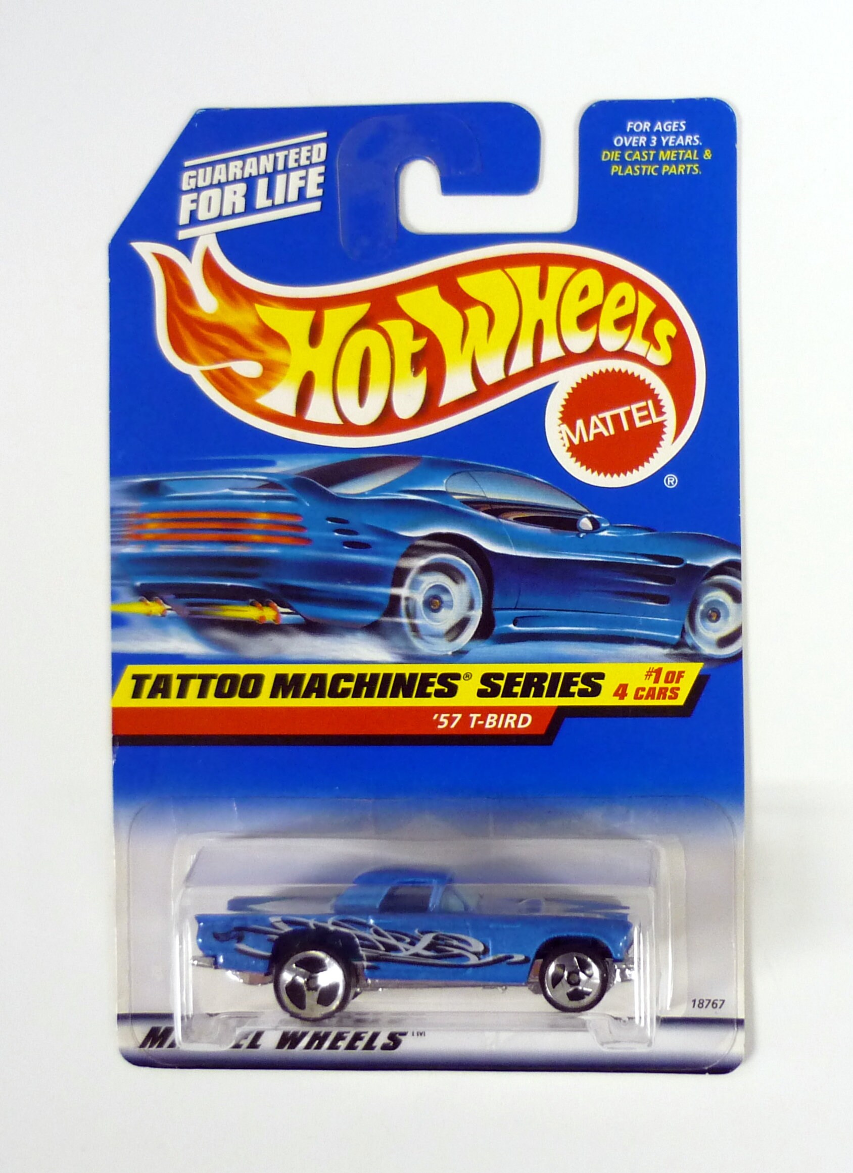 Hot Wheels '57 T-bird #685 Tattoo Machines Series 1 of 4 Blue Die