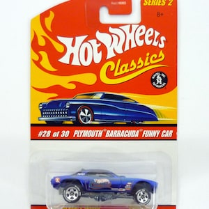Hot Wheels Plymouth Barracuda Funny Car Classics Series 2 #28 Blue DieCast 2006