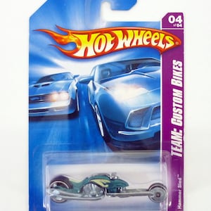 Hot Wheels Hammer Sled #152/196 Team: Custom Bikes Teal Die-Cast Motorcycle 2008