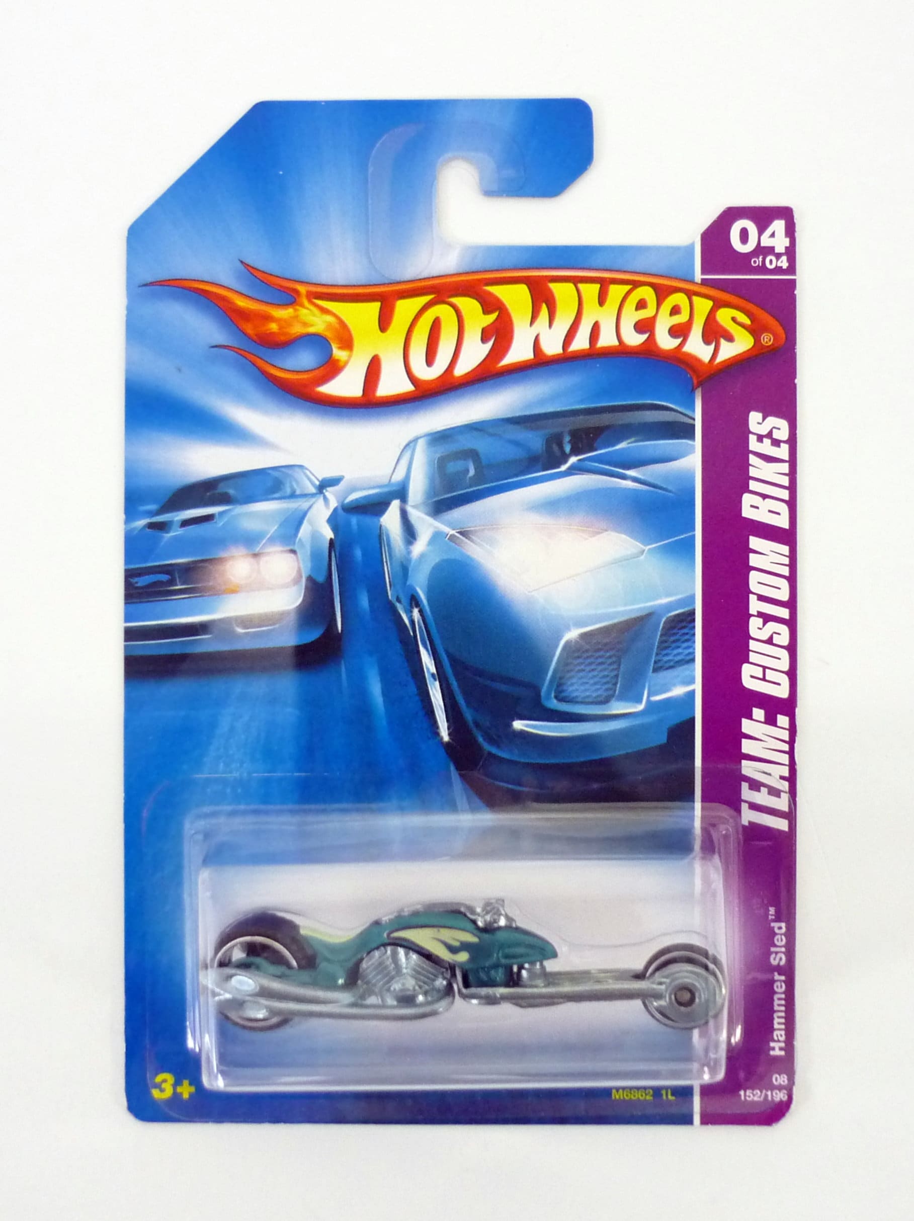 Hot Wheels Hammer Sled #152/196 Team: Custom Bikes Teal Die-cast