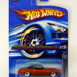 Hot Wheels 1970 Plymouth Barracuda #061 Mopar Madness 1/5 Orange Die-Cast Car 2005