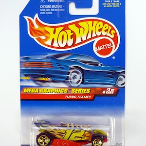 Hot Wheels Turbo Flame #975 Mega Graphics Series #3 of 4 Black Die-Cast Car 1999