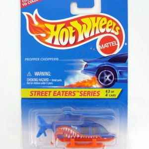 Hot Wheels Propper Chopper #414 Street Eaters #3 Blue Die-Cast Helicopter 1996