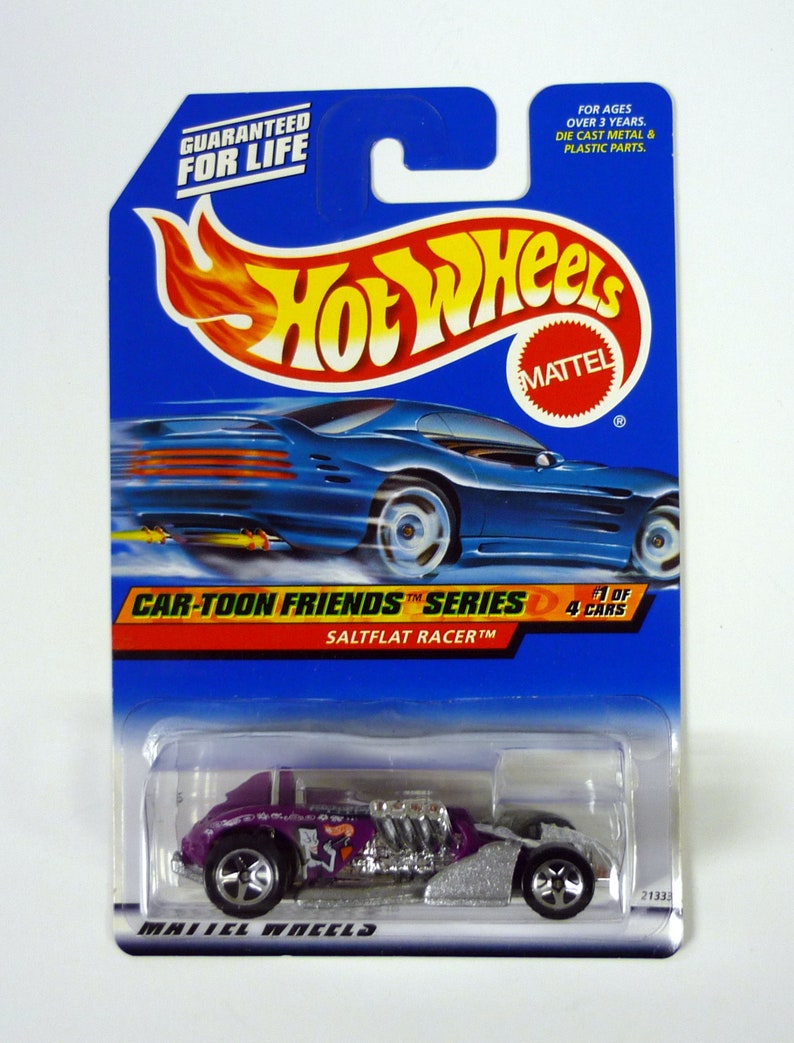Hot Wheels Saltflat Racer 985 Cartoon Friends 1 of 4 Purple Diecast