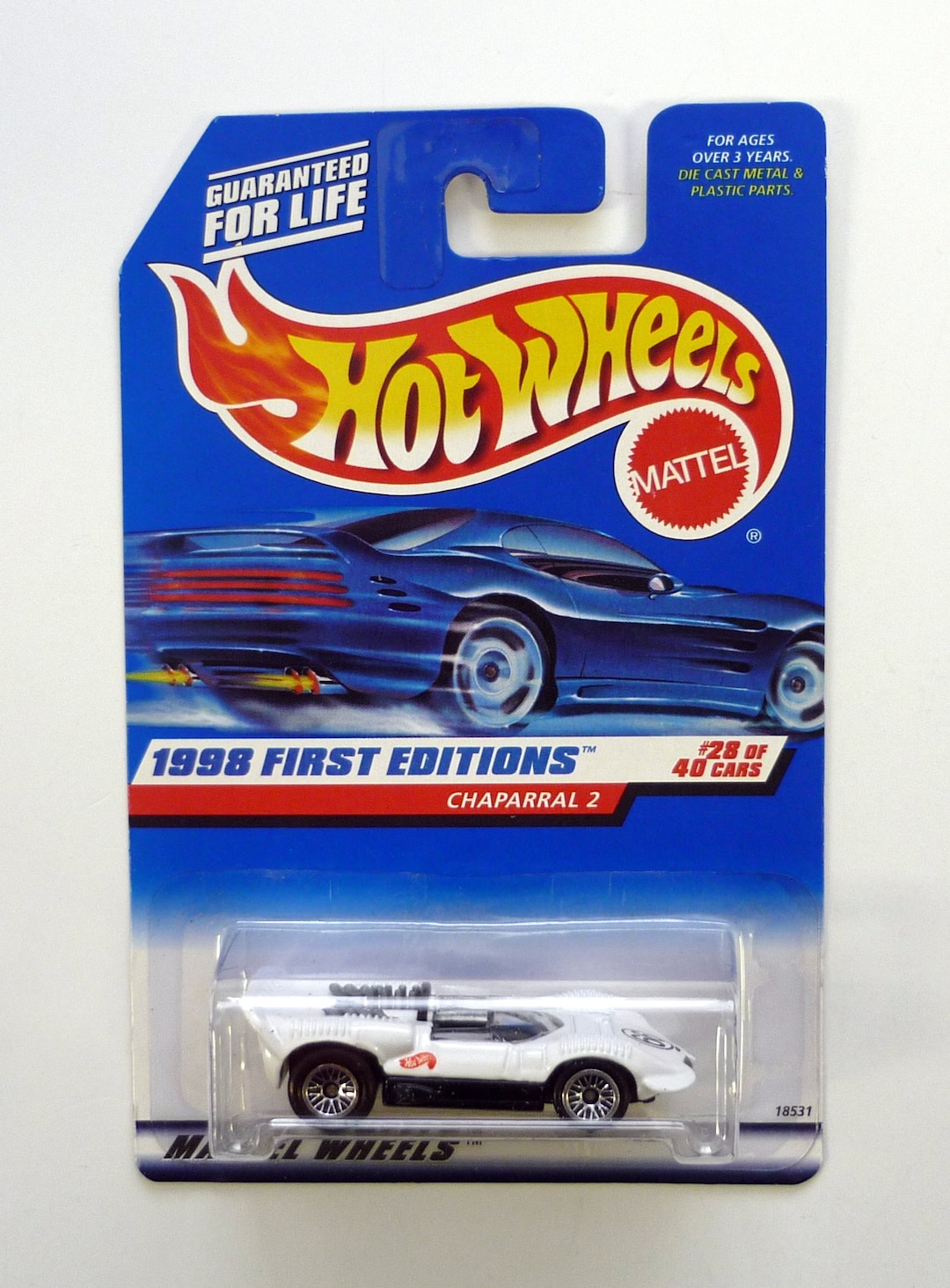 Hot Wheels Chaparral 2 669 First Editions 28 of 40 White Diecast Car