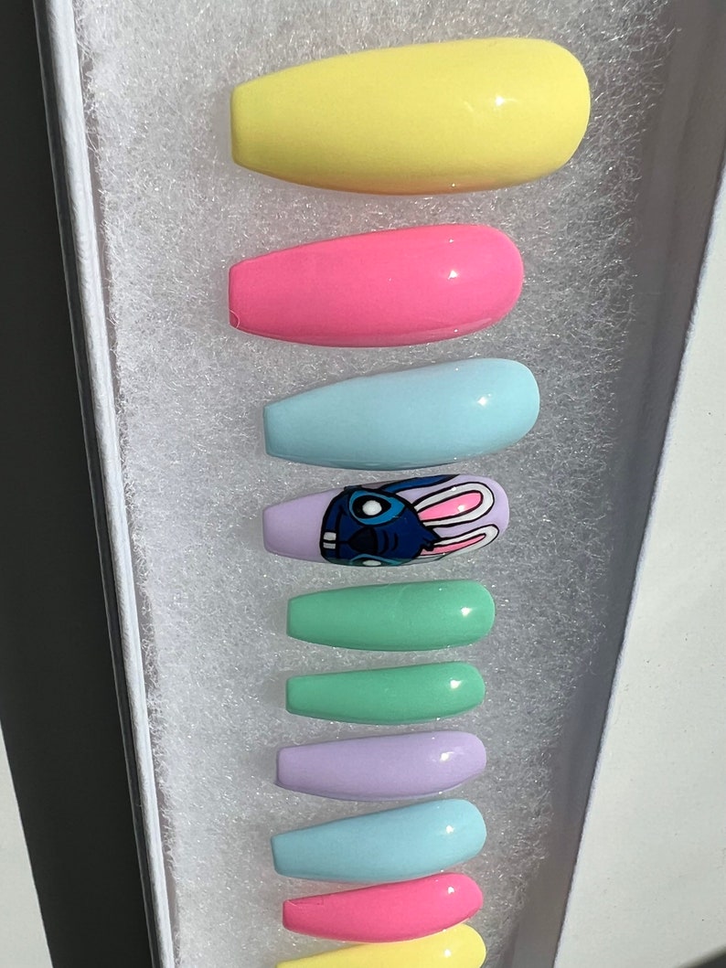 Lilo and Stitch Press on Nails Stitch Press on Nails Easter | Etsy Canada