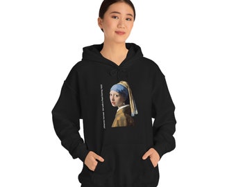 Vermeer-Mädchen mit einem Perlenohrring. Unisex-Kapuzenpullover aus schwerer Mischung. Niederländisches Kunstgeschenk