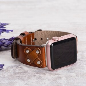 Handmade Leather Apple Watch Band 38mm 40mm 42mm 44mm, Unisex Apple Watch Band, Series 6 5 4 3 2 1