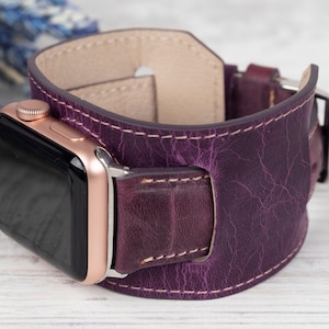 Apple Watch Cuff Band, Leather Apple Watch Strap, Gift For Her