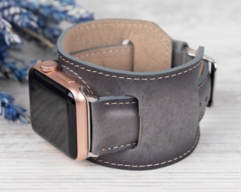 Leather Cuff Apple Watch Band, Unisex iWatch Strap