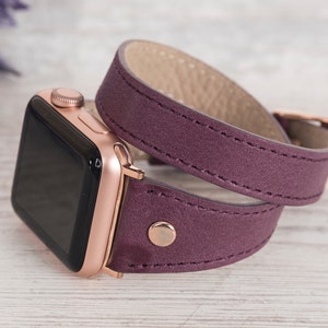 Slim Leather Apple Watch Band, iWatch Leather Bracelet, Handmade Leather Watch Band, Christmas Gift