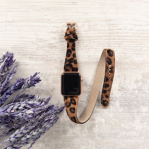 Leopard Apple Watch Band 38mm, 40mm, 42mm, 44mm, Furry Leopard Pattern Apple Watch Band, Gift For Her, Gift For Mommy