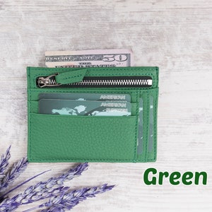 Schmaler Leder Kartenhalter, Minimalistisches Portemonnaie, Leder Kartenetui, Muttertagsgeschenk