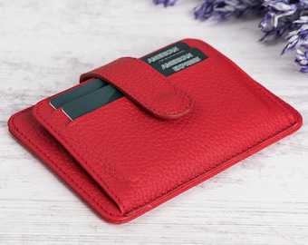 Slim Leather Cardholder Wallet, Minimalist Design