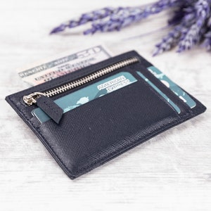 Minimalist Wallet, Slim Leather Card Holder, Anniversary Gift For Her, Unisex Gift
