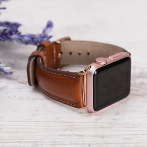 Brown Leather Apple Watch Band 38mm 40mm 42mm 44mm, Apple Watch Band For Dad, Husband, Grandpa, Boyfriend, Series 6 5 4 3 2 1