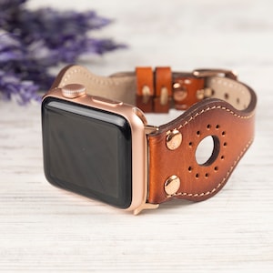 Leather Apple Watch Band 38mm, 40mm, 42mm, 44mm, Apple Watch Strap Series 6 5 4 3 2 1, Unisex Apple Watch Bracelet. Gift For Her