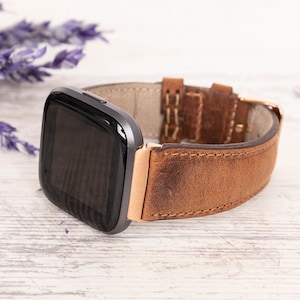Fitbit Versa 3, Fitbit Versa 2 Band For Men, Brown Leather Fitbit Versa Band For Women, Unisex Fitbit Versa Band, Father&#39;s Day Gift