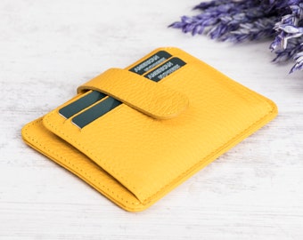 Slim Genuine Leather Wallet, Minimalist Card Holder