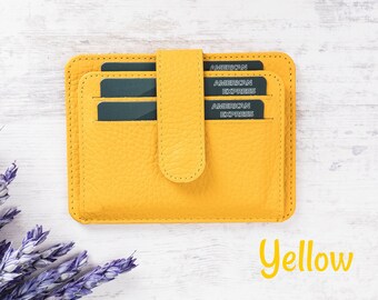 Genuine Leather Slim Wallet, Minimalist Card Holder