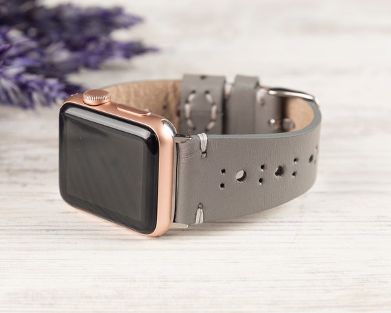 Gray Leather Apple Watch Band 38mm 40mm 42mm 44mm Unisex Handmade Apple Watch Band Apple Watch Strap Series 6 5 4 3 2 1 Gift for Her Etsy