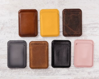 Leather MagSafe Card Holder, Leather Magnetic Wallet For iPhone 13 Series, Christmas Gift