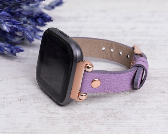 Lilac Fitbit Versa 2 Band Genuine Leather Fitbit Versa Watch for