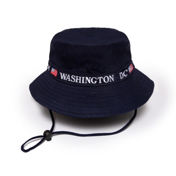 Dollar Washington DC Embroidered Bucket Hat Unisex One Size Fits All (navy blue)